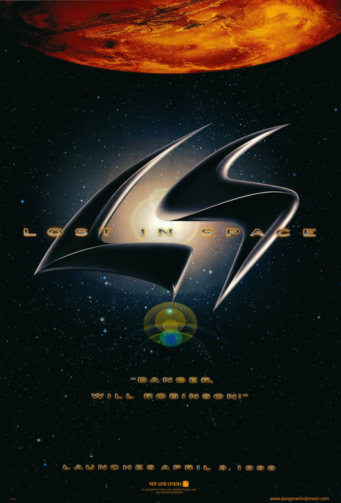 lost in space 1998 advance one sheet poster rolled